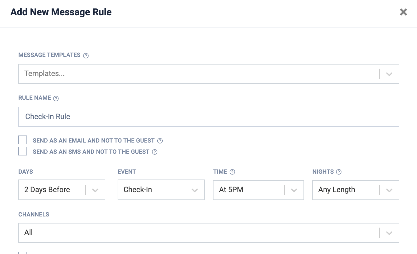 Messaging rule