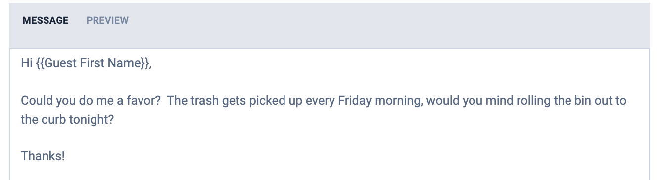 Custom message template