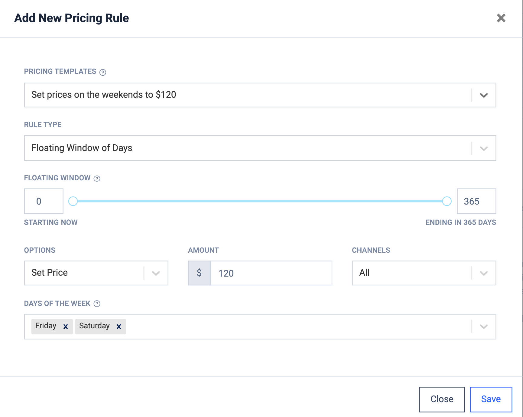 Set a pricing tool