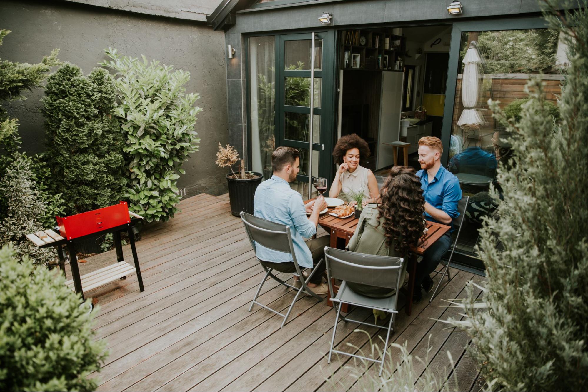 People sitting a round a table