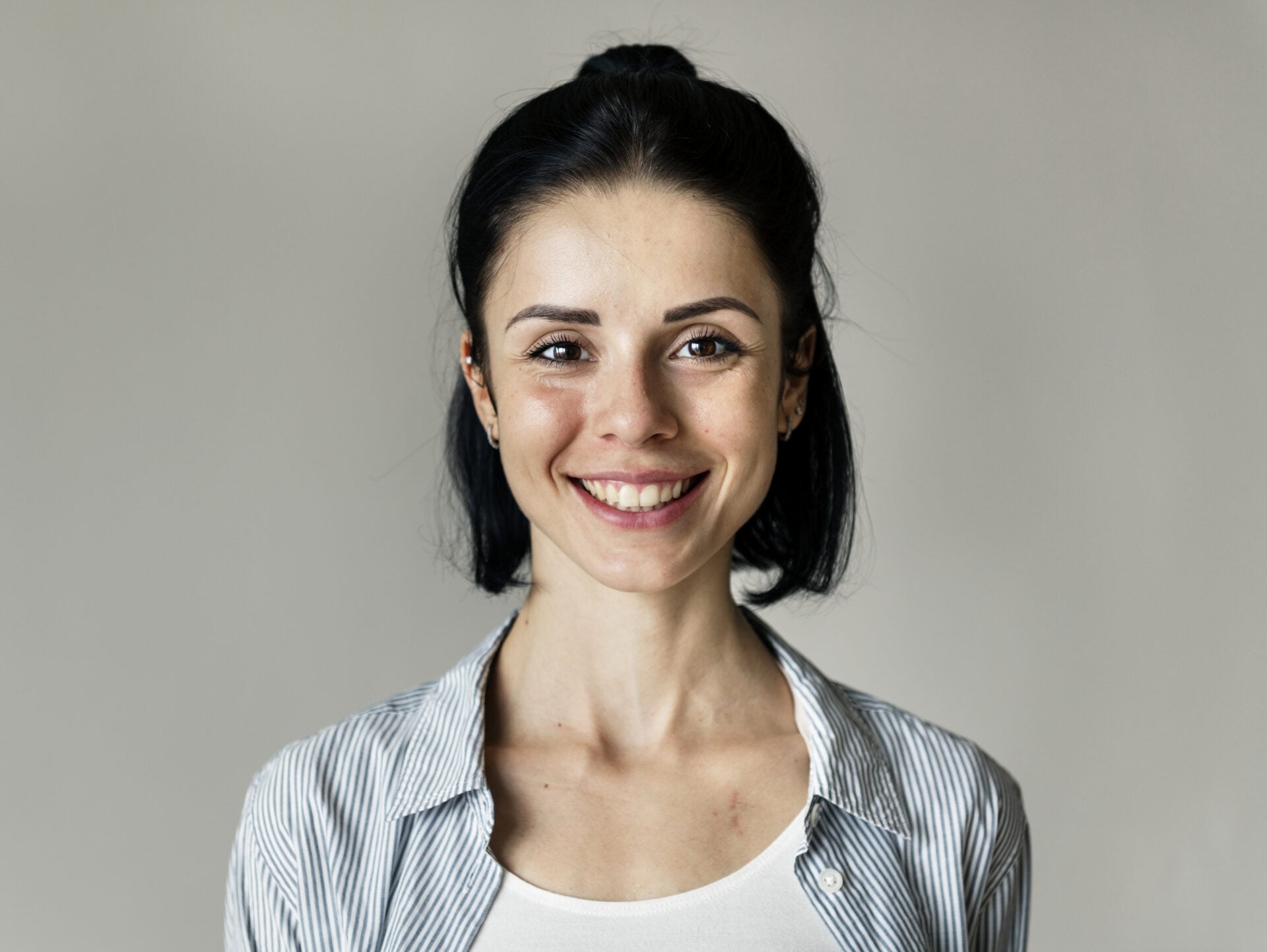 Portrait of cheerful woman