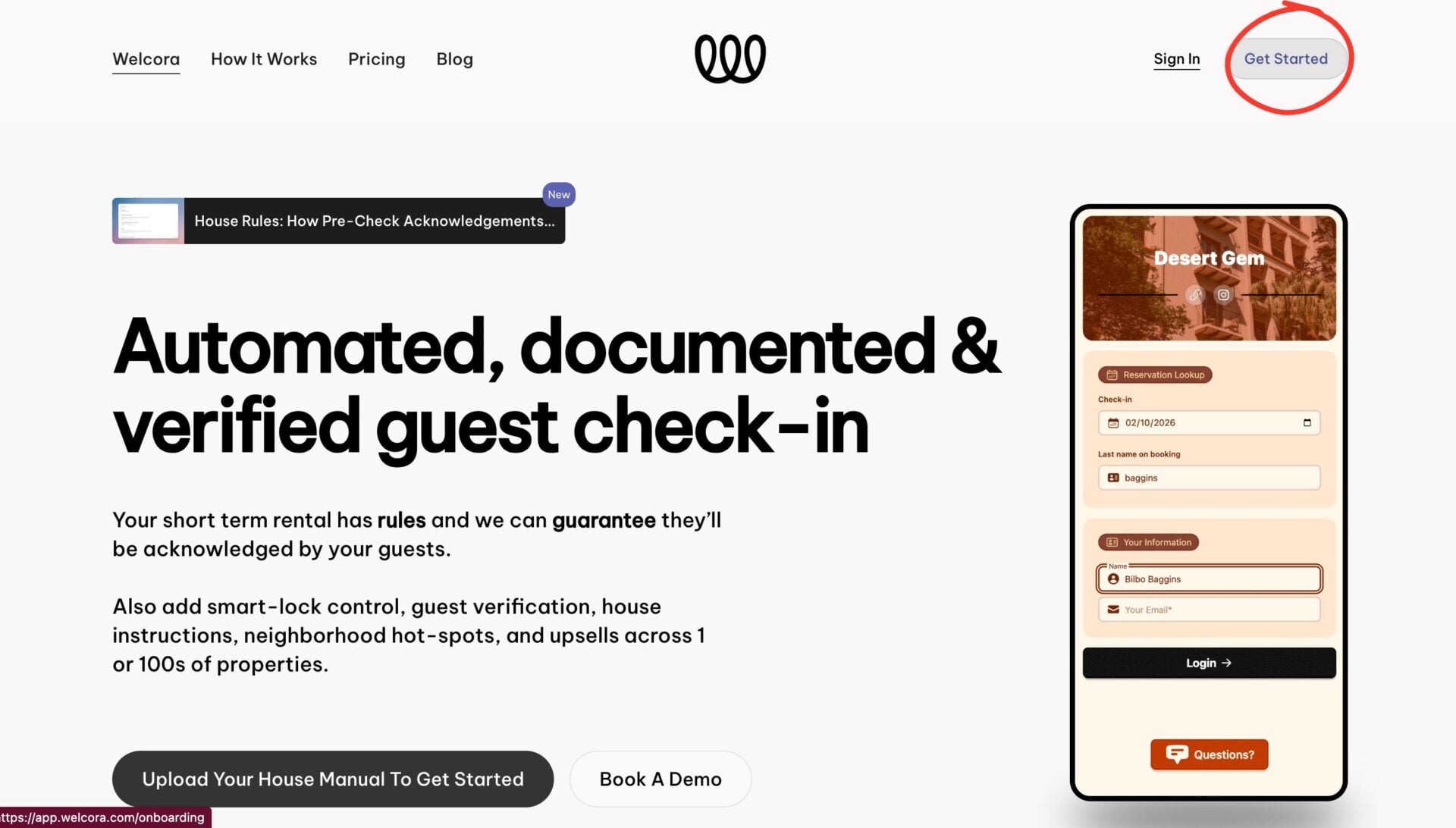 Welcora Integration home page